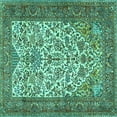 thumbnail image 1 of Ahgly Company Indoor Square Persian Turquoise Blue Traditional Area Rugs, 3' Square, 1 of 4