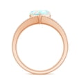 thumbnail image 2 of Rosec Jewels Ethiopian Opal Heart Engagement Ring with Diamond - 8 mm - Split Shank Ring - AAA Quality - With Jewelry Box, 10K Rose Gold, US 6.50, 2 of 9