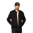 WenVen Men's Spring Cotton Jacket Lightweight Utility Work Jacket Black