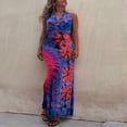 thumbnail image 4 of Ladies‘ Sleeveless Halter Neck Tie Dye Print Summer Party Dress, 4 of 7