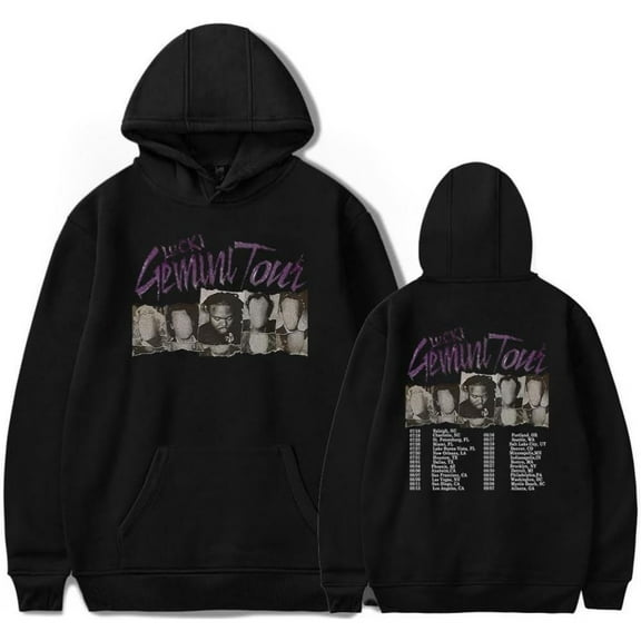 Lucki Gemini Tour 2024 Merch Hoodie Pockets Drawstring Unisex Hooded Sweatshirt Fashion Clothing