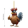 thumbnail image 4 of Flmtop Christmas Tree Chicken Shape Ornament Realistic Appearance Cartoon Hanging Pendant Car Key Ring Decoration Gift, 4 of 11