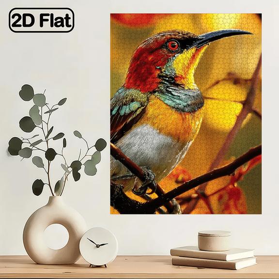 1000pcs Vibrant Bird Puzzle High-Difficulty Cardboard Puzzle, Suitable For Couples, Family Gamers, Ideal For New Year Birthday Gifts, Creative Leisure For Art Enthusiasts, Premium Printed Jigsaw