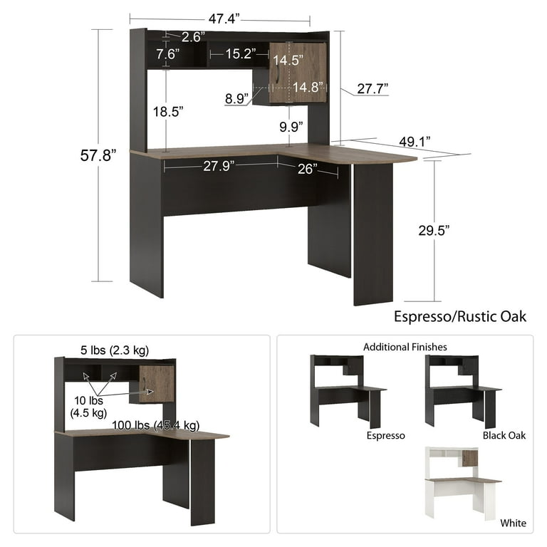Mainstays l shaped desk with hutch instructions deals