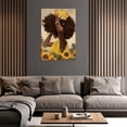 thumbnail image 4 of ZHONGYUTONG African American Wall Art Woman Canvas Afro Black Girl Sunflower Pictures Queen Yellow Flowers Painting Wall Decor Framed (12.00" x 18.00"), 4 of 5