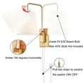 thumbnail image 5 of Gold Fabric Shade Wall Sconce Bedroom Plug-in Wall Lamp Set of 2, 5 of 6