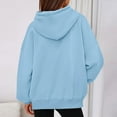 thumbnail image 3 of Womens Hoodies Sweatshirt Loose And Casual Colored Irregular Hem Hooded Long-sleeved Sweater Jacket Fall Fashion Outfits Winter Clothes, 3 of 7