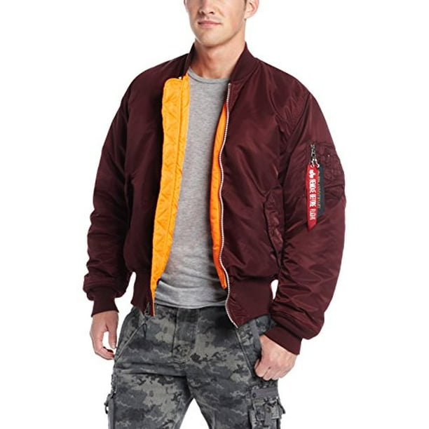 Alpha Industrie Alpha Industries Mens Alpha Ma 1 Flight Jacket Maroon Xl Walmart Com Walmart Com