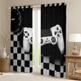 thumbnail image 2 of Castle Fairy White Gamepads Black Out Curtains for Boys Girls,Geometric Plaid Grid Curtains Pack of 2 (42x63 Each),Video Game Bedroom Curtains,Ultra Soft Home Decor, 2 of 6
