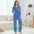 thumbnail image 4 of FORMRS Womens Pajama Set Long Sleeve Top and Pants with Pockets Soft Comfy Lounge Sleepwear, Sizes S-2XL, Green Dots, 4 of 7