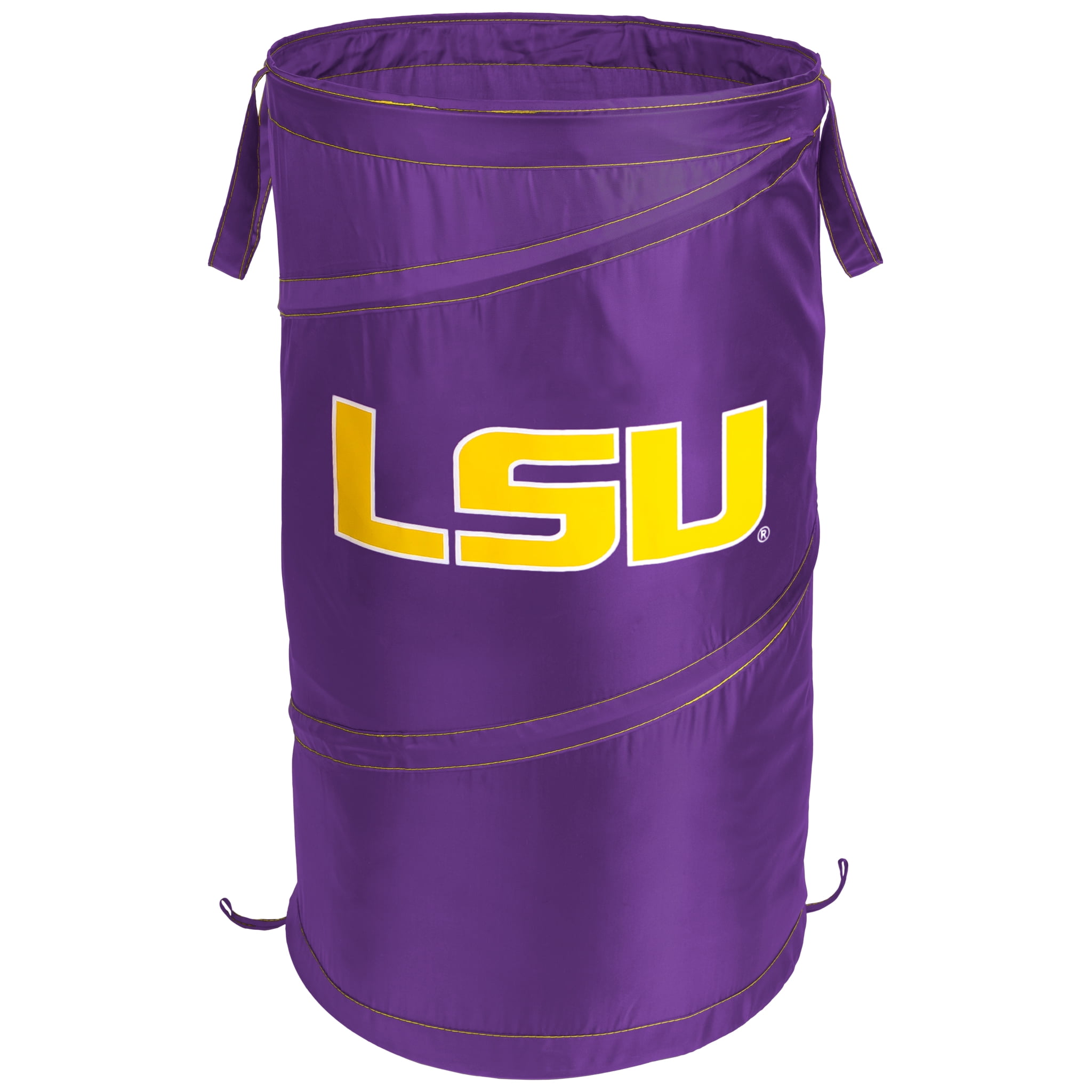 Smart Design Pop-up Spiral Laundry Hamper Bag - 15 x 25 inch - Louisiana State University  - Purple & Gold - LSU Tigers