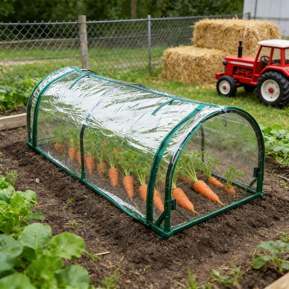 Portable Mini Greenhouse for Plants | Clear Plastic Walk-In Grow Tent 50x60x130cm | All-Season Weather Protection, Durable Sunlight-Resistant Cover,Herbs and Flowers on