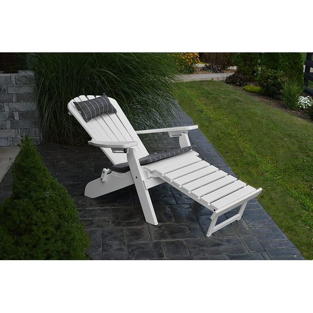 A &amp; L Furniture Recycled Plastic Folding Reclining Adirondack with Pullout Ottoman