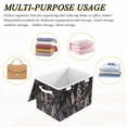 thumbnail image 6 of Yayeee Collapsible Cube Storage Bin with Lid Fabric Closet Decorative Basket with Handles, Dark Flowers Pattern, 6 of 7
