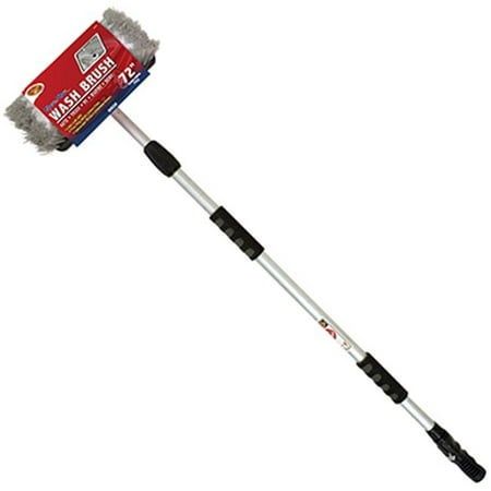 Detailer's Choice 4B360 Tri-Level Flow-Thru Wash Brush with 72" Telescoping Handle