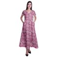 thumbnail image 1 of Moomaya Robe Longue Maxi pour Femmes à Manches Courtes, Robe Formelle/décontractée avec Poches P-TTG, 1 of 6