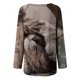 thumbnail image 5 of Blusa de manga larga con cuello redondo para mujer, camisetas informales con estampado de animales Pompotops FGAJ884, 5 of 5