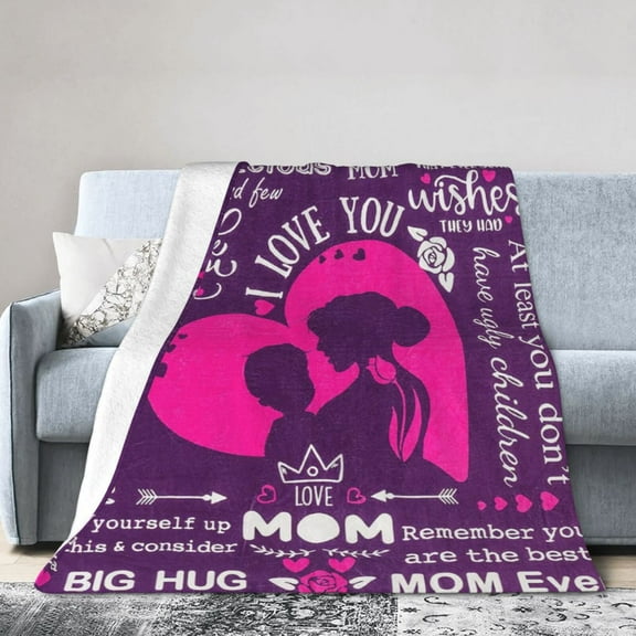 Mom Gifts from Daughter Son, Unique Mom Birthday Gifts, Mom Blanket Gifts, Soft Flannel Throw Blanket for Bed Couch Sofa 50x40