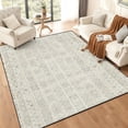 thumbnail image 6 of 5x7 Washable Area Rug Non-Slip Low Profile Soft Boho Distressed Rug for Living Room, Bedroom, Dining Room, Office, Beige, 6 of 13