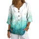 thumbnail image 1 of Xuyuer Solid Button Shirt Blouse - Women's Fashion Loose Female Neck T-Shirt Style Top for Smart Casual Office Wear, Weekend Brunch Outings & Effortless Minimalist Everyday Style, 1 of 7