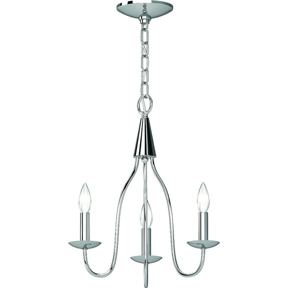 Volume Lighting 3063 Windsor 3 Light 16" Wide Taper Candle Chandelier - Chrome