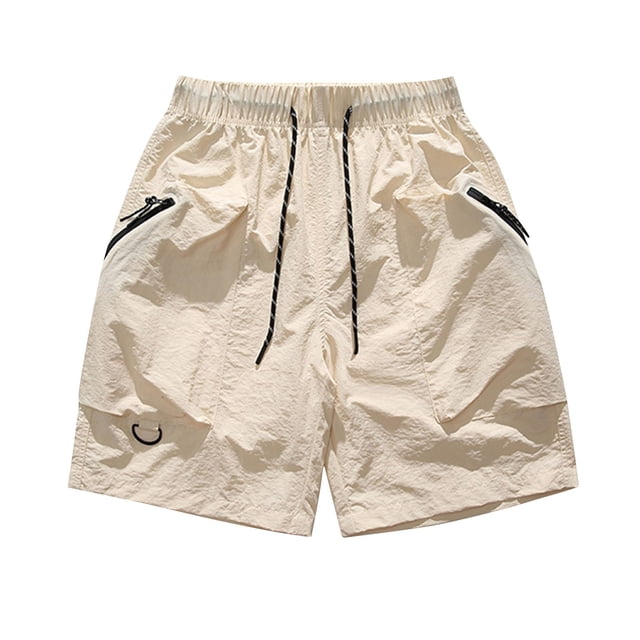pstuiky Pantalones cortos para hombre, Pantalones cortos casuales de cintura elástica de color sólido a la moda para hombre Pantalones cortos para correr para hombre