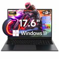 thumbnail image 1 of Jumper 17.6" Windows 11 Laptop, 16GB DDR4 64GB Storage Laptop Computer, 4-Core Intel Processor N95(Up to 3.4GHz), 100% sRGB, Backlit Keyboard, 1yr Office 365 Free, Black, 1 of 5