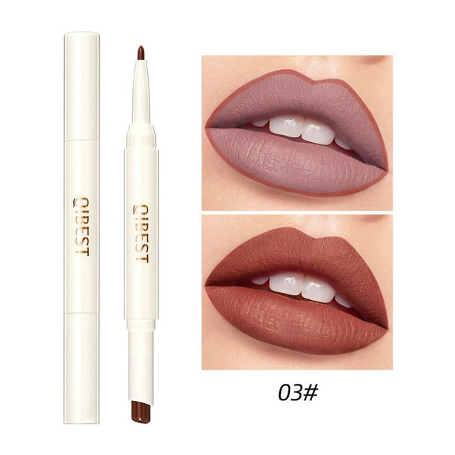 Rotating Double Headed Lipstick Lip Liner Moisturizing Surface Does Not Fade Non Stick Cup Single Lipstick Makeup