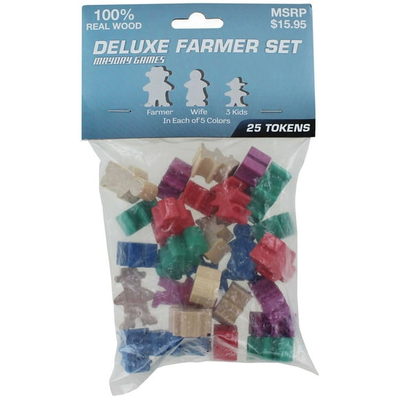Agricola Meeples -25 Deluxe Wooden Farmer Set