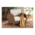 thumbnail image 2 of bali & pari Vevina Mahogany Wood & Seagrass Arm Chair in Dark Brown, 2 of 21