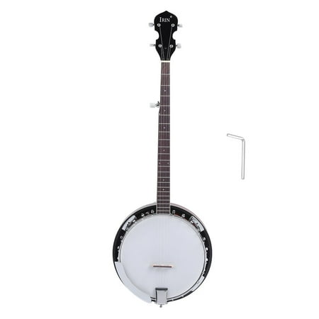 Five String Banjo Nickel Plated Armrest Coated Copper Alloy Round Mahogany Resonator Stringed Musical Instrument