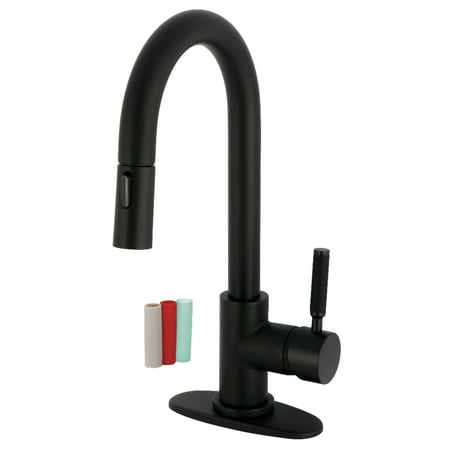 Gourmetier LS2460DKL Kaiser Single-Handle Pull Down Sprayer Bar Faucet, Matte Black