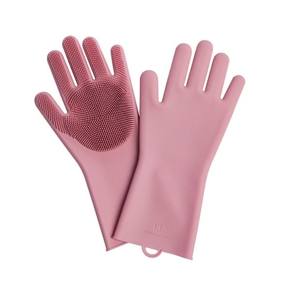 Jordan Judy Silicone Cleaning Gloves 1Pair Durable Silicone Dish Washing Glove for Household Scrubber Rubber