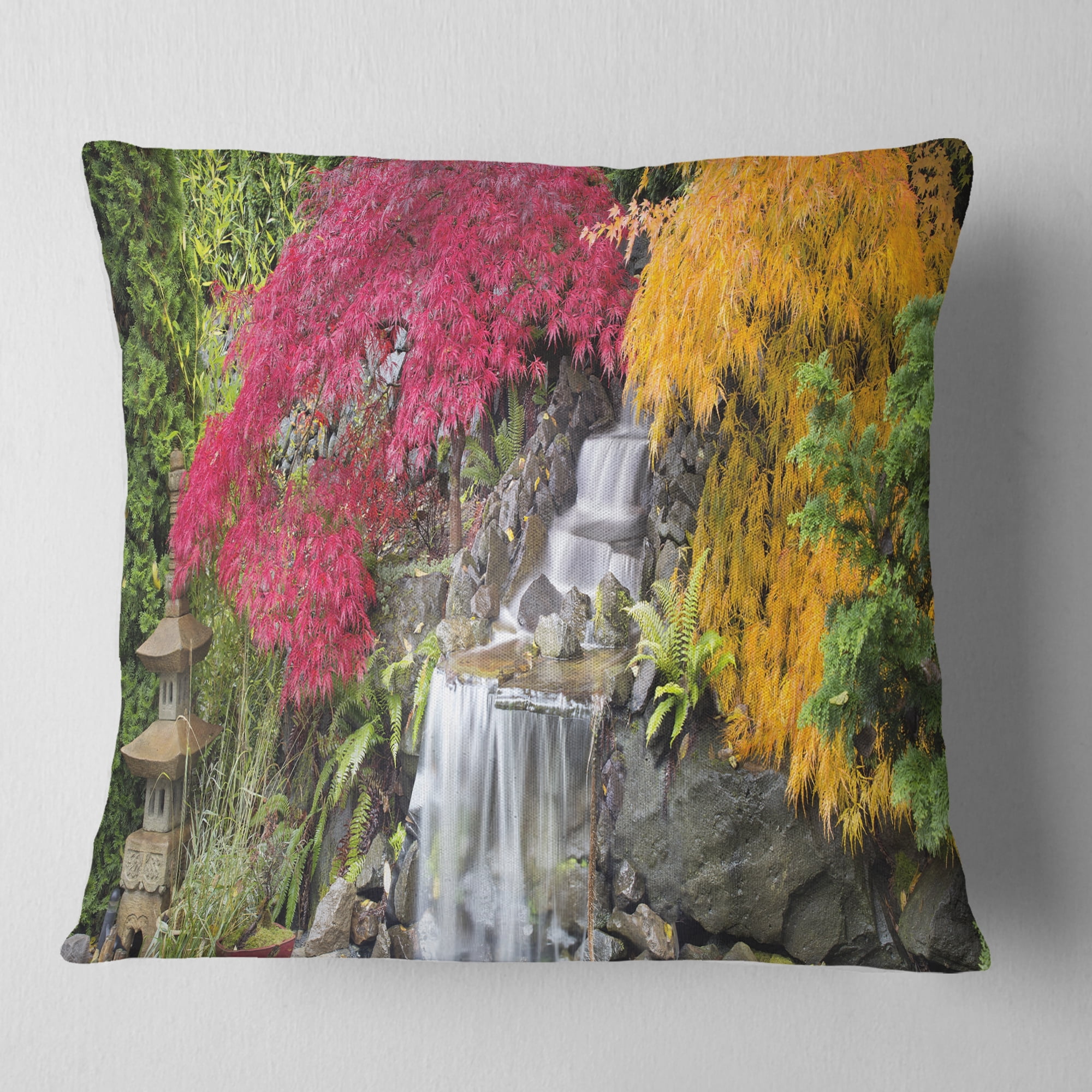 Designart Japanese Maple Trees - Floral Throw Pillow - 18x18