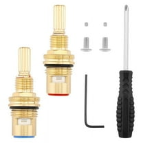 Brass 1-001 & 1-002 Ceramic Valve Cartridges Set for Cold Widespread and Hot Core