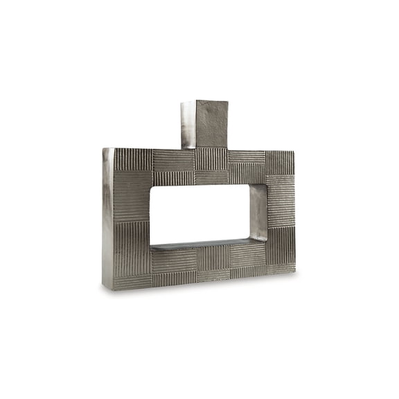 Signature Design by Ashley Wrengrove 16" Metal Vase, Antique Nickel Finish