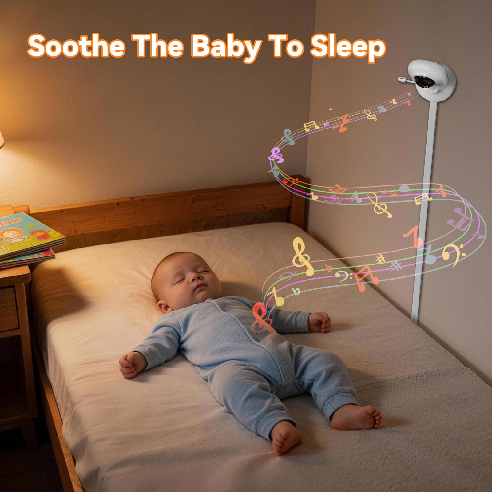 Smart AI Baby Monitor,1080P Baby Room Camera, APP,AI Detection,Cry Monitor,Lullabies,Night Vision,VOX,Two-Way Audio,Cloud & SD Card Storage,Wall Mount,Temperature Sensor,Support Smart Watch