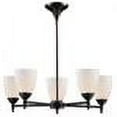 thumbnail image 2 of ELK Celina 5 Light Chandelier in Dark Rust and White Swirl Glass 10155/5DR-WS, 2 of 2