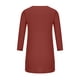 thumbnail image 5 of Vestido hasta la rodilla liso de manga tres cuartos suelto con cuello en V de algodón y lino a la moda para mujer Fridja  yut5351, 5 of 8