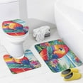 thumbnail image 4 of Hawaiian Style 4 Piece Shower Curtain Sets, with Non-Slip Rugs, Toilet Lid Cover And Bath Mat, for Bathroom Decor Set, 4 of 8