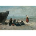 thumbnail image 3 of Eugène Boudin 18x14 Black Modern Framed Museum Art Print Titled - Berck. Fishermen Watching for the Boats (1875), 3 of 5