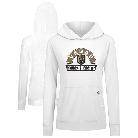 Women's Levelwear White Vegas Golden Knights Relay Banner Arch Pullover Hoodie
