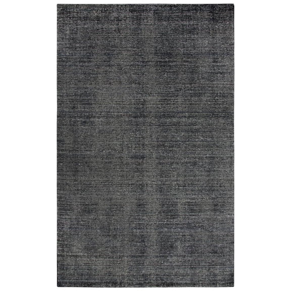 Alora Decor Demure 5' x 8' Solid Black/Charcoal Hand-Loomed Area Rug