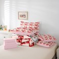thumbnail image 6 of Homewish Red Bowtie 7 Pieces Bedding Comforter Set For Children Teens Adults,Xmas Santa Claus Full Bedding Set Lightweight,Polka Dots Fitted Sheet Flat Sheet,Ultra Soft Home Decor,Reversible, 6 of 8