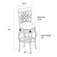 thumbnail image 7 of Kira Home Monarch I 30" Swivel Bar Stool, Brown Leatherette Seat Cushion, Scroll Backrest, Real Wood Accent, Old Steel, 7 of 7