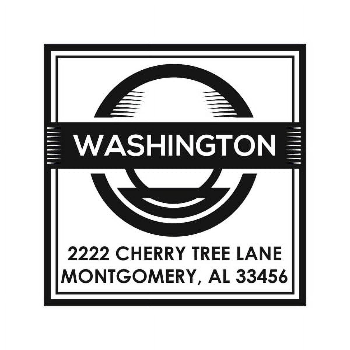 Personalized Square Self Inking Rubber Stamp - The Washington