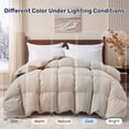 thumbnail image 6 of Unikome Heavyweight Goose Down Feather Fiber Comforter, Natural Filling Warm Quilted Comforter with Baffle Box Design, Soft Quiet Fabric, Cal King 108 x 94 inch,Cream, 6 of 9