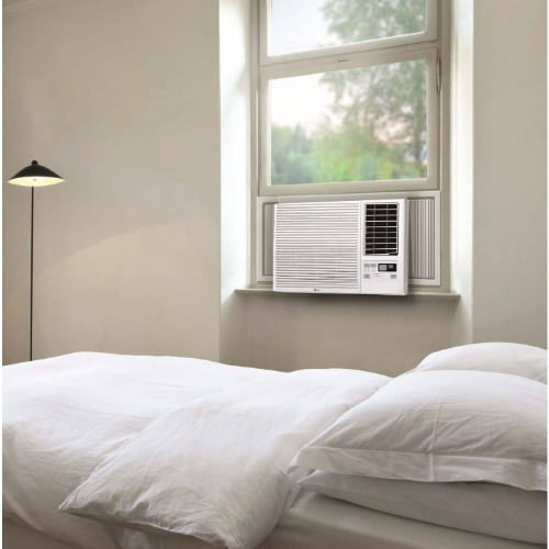 LG 7,500 BTU Window Air Conditioner with Supplemental Heat, Cools 320  Sq.Ft. (16' x 20' Room Size), Electronic Controls with Remote, 2 Cooling,  Heating u0026 Fan Speeds, Slide In-Out Chassis, 115V -