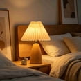 thumbnail image 6 of Walnut Shaped Desk Lamp With Pleated Shade, Faux Wood Grain Bedroom Bedside Table Lamp, Small Night Light With 3-Level Dimmable Brightness for Home Decor, 6 of 6
