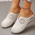 thumbnail image 3 of Womens Orthopedic Sandals Hollow out Mules Closed Round Toe Slip on Summer Slides Comfortable Platform Low Wedge Walking Shoes Beige Size 7.5, 3 of 6